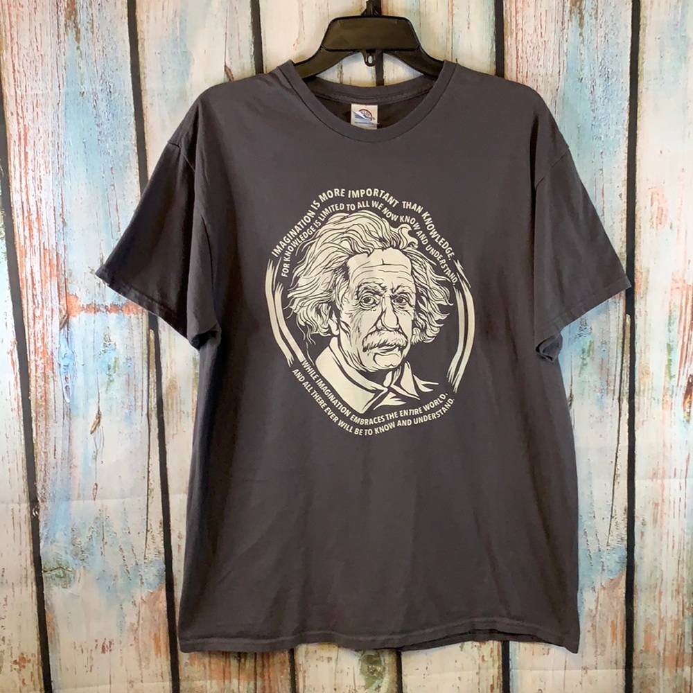 Gray Albert Einstein Quote Delta Pro-Weight T-Short S… - Gem